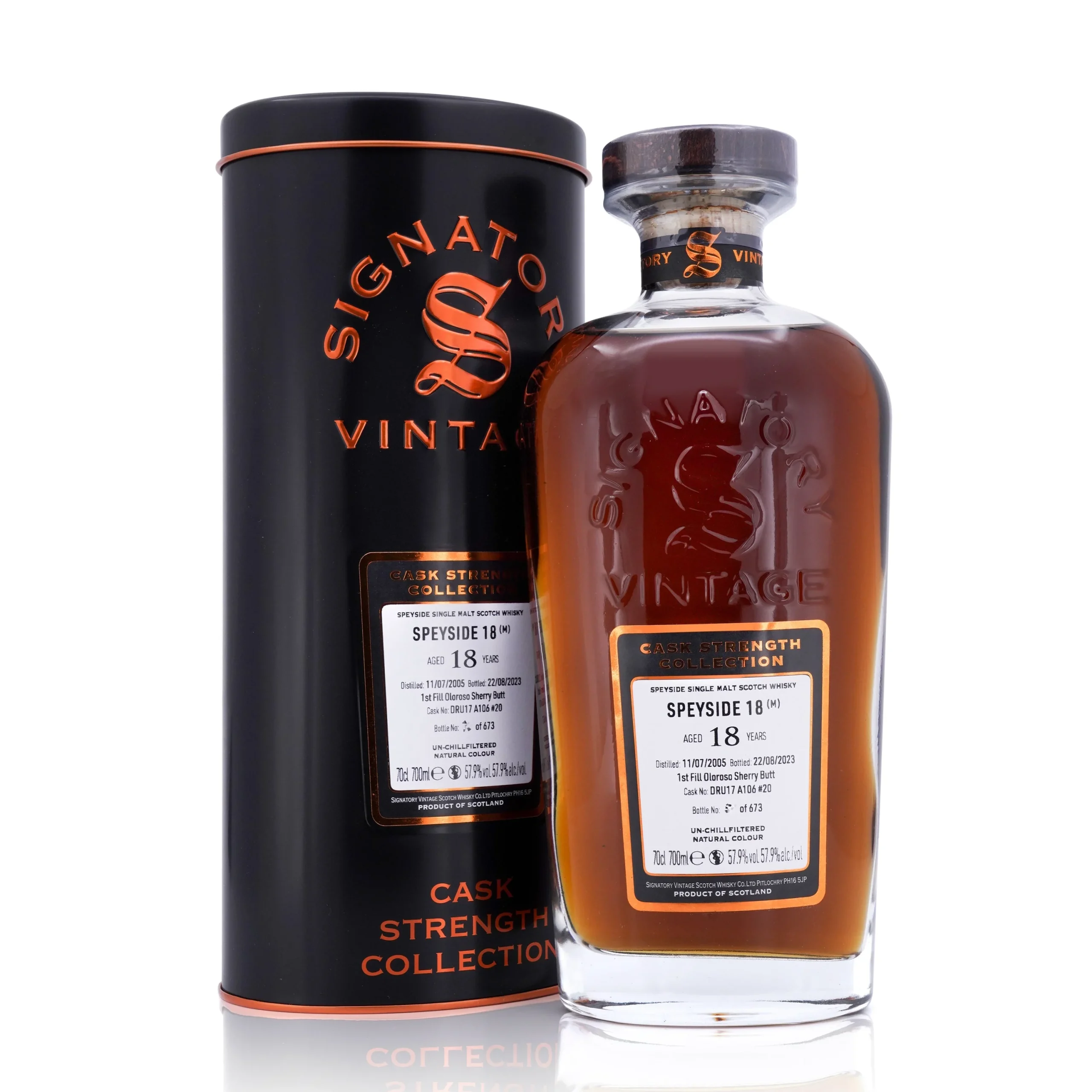 Undisclosed Speyside (M) Signatory Cask Strength Sherry Cask #20 2005 18 Year Old Whisky | 700ML - Whiskey