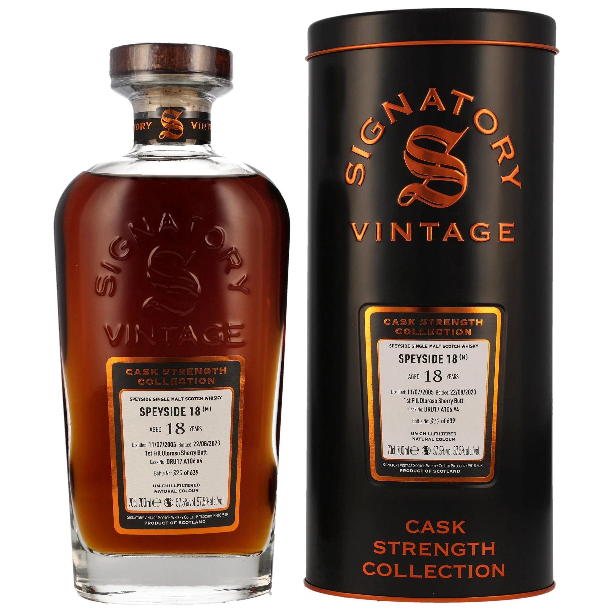 Speyside 18 años (D.2005, B.2023) Whisky escocés añejo signatario | 700ML - Whiskey