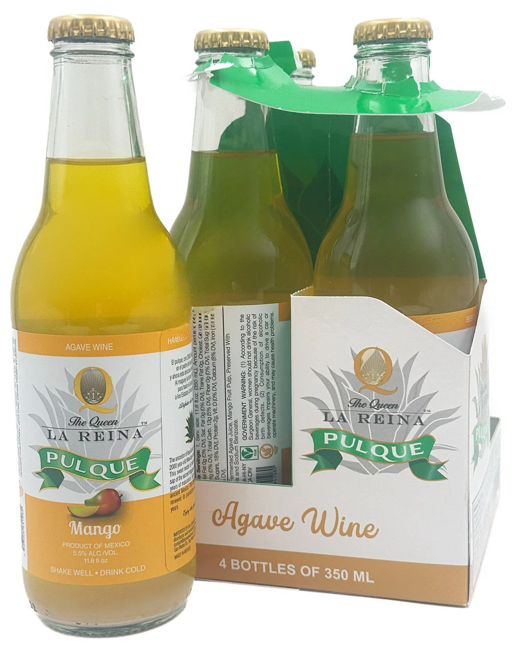 The Queen La Reina Pulque Mango Flavored Liqueur | 4x350ML