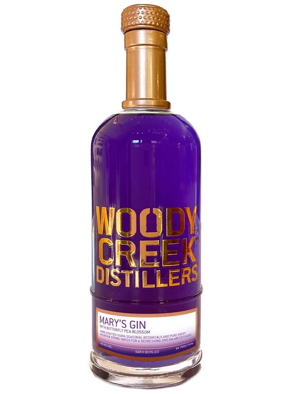 Woody Creek Distillers con mariposa en flor de guisante Mary's Gin