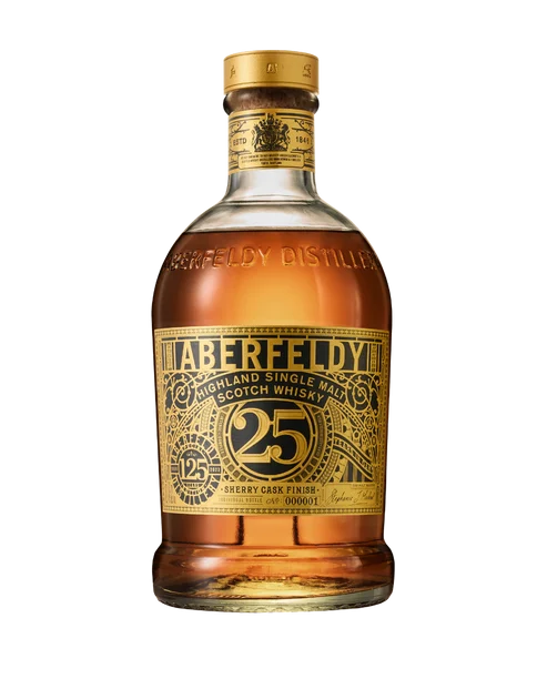 Aberfeldy 25 Year Old 125th Anniversary Limited Edition Sherry Cask Finish Single Malt Scotch Whisky | 700ML - Whiskey