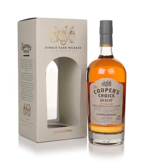 Cameronbridge Cooper's Choice Amontillado Sherry Finish Single Grain 2007 15 Year Old Whisky | 700ML - Whiskey