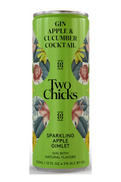 Two Chicks Gin Apple & gin Cucumber Sparkling Apple Gimlet Cocktail | 4*355ML