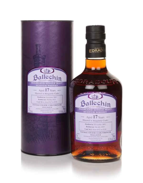 Edradour Ballechin 17 Year Old 2005 (Cask #327 to #334) Burgundy Cask Scotch Whisky | 700ML - Whiskey