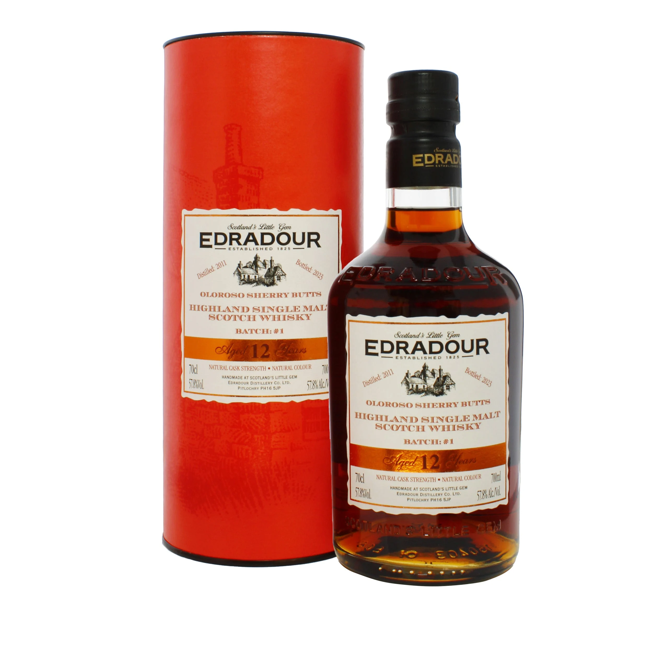 Edradour 12 Year Old 2011 Sherry Cask Strength Batch #1 Scotch Whisky | 700ML - Whiskey