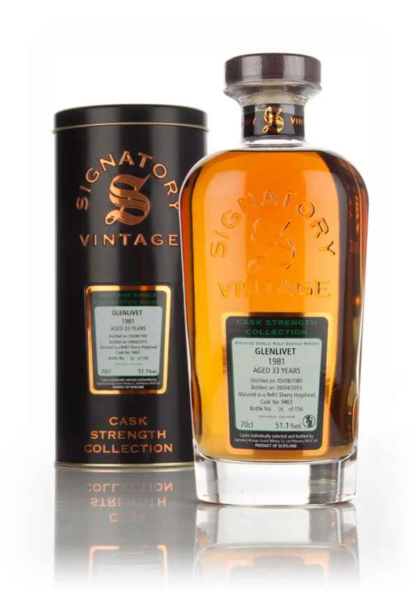 Glenlivet 33 Year Old 1981 (cask 9463) - Cask Strength Collection (Signatory) Scotch Whisky | 700ML