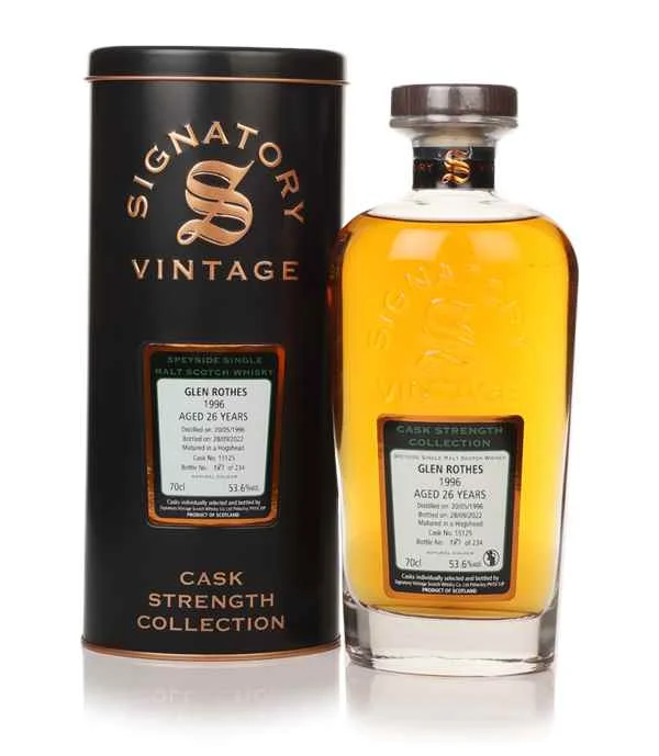 Glenrothes 26 Year Old 1996 (cask 15125) - Cask Strength Collection (Signatory) Scotch Whisky | 700ML