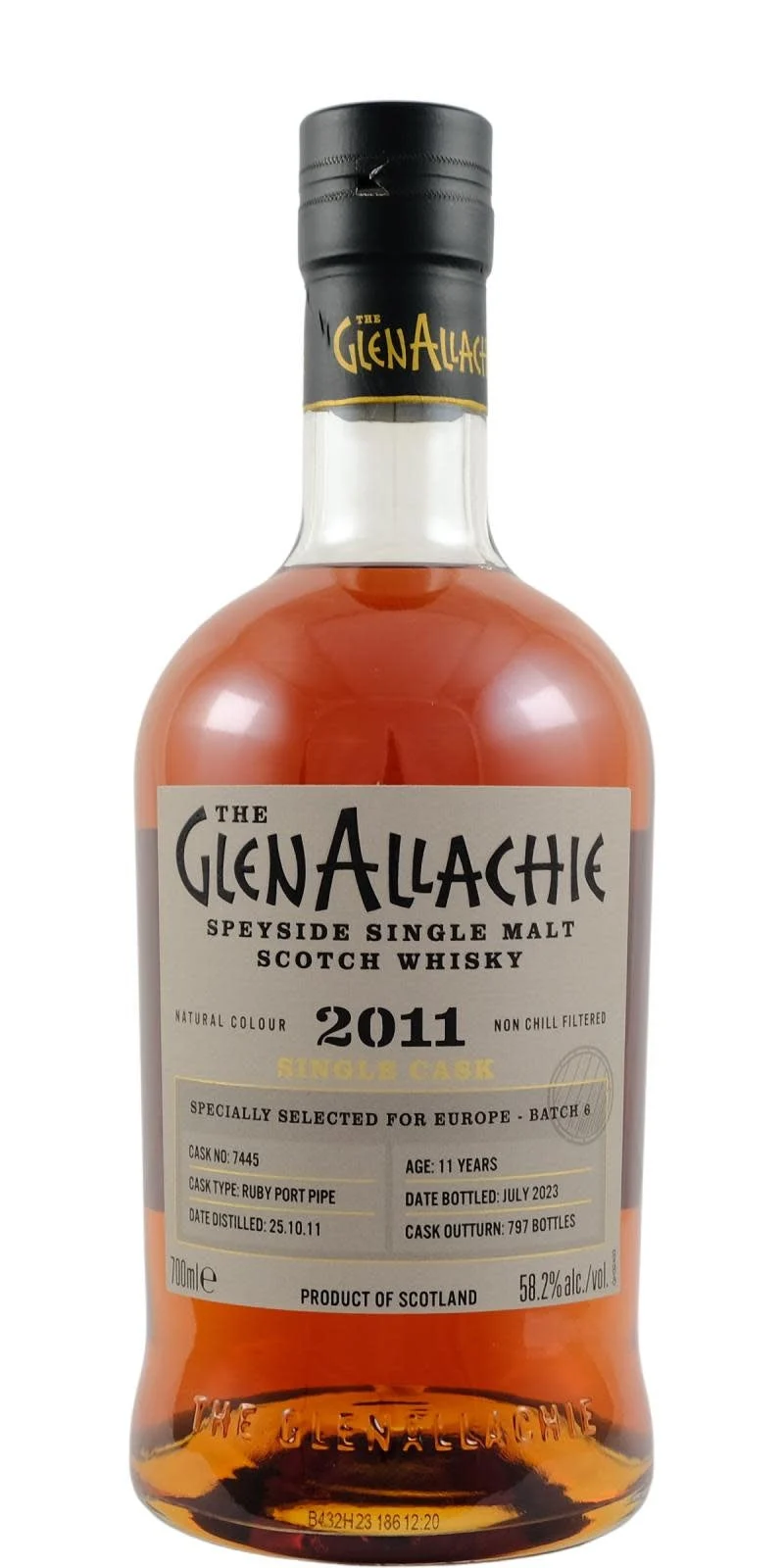 GlenAllachie 2011 11 Year Old Ruby Port Pipe # 7445 Scotch Whisky | 700ML - Whiskey