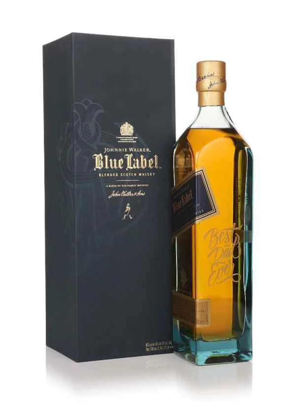 Johnnie Walker Blue Label 'Best Dad Ever' Engraved Bottle Scotch Whisky | 700ML - Whiskey