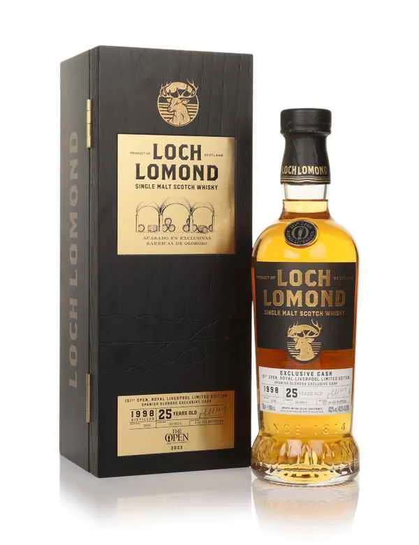 Loch Lomond 25 años 1998 Barril exclusivo (Barril 22/292-1) 151.º Open Royal Liverpool 2023 Whisky escocés | 700ML