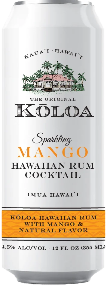Koloa Rum Company Sparkling Mango Hawaiin Rum Cocktail | 4x355ML