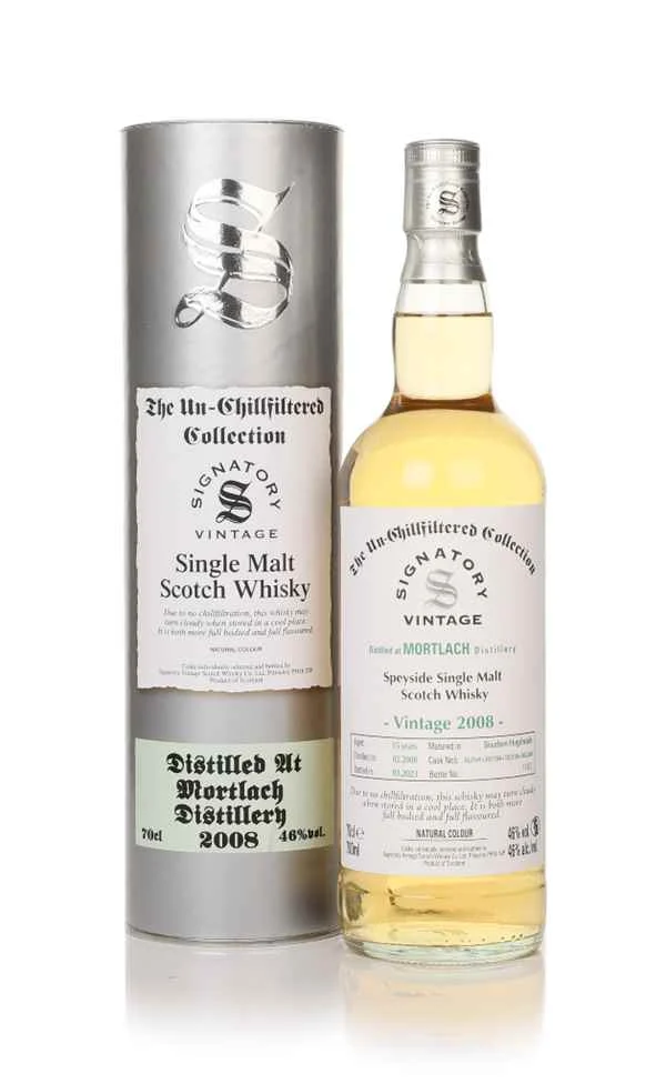 Mortlach 15 años 2008 (Barricas 302169, 302184, 302188 y 302240) Colección sin filtrar (Firmante) Whisky escocés | 700ML - Whiskey