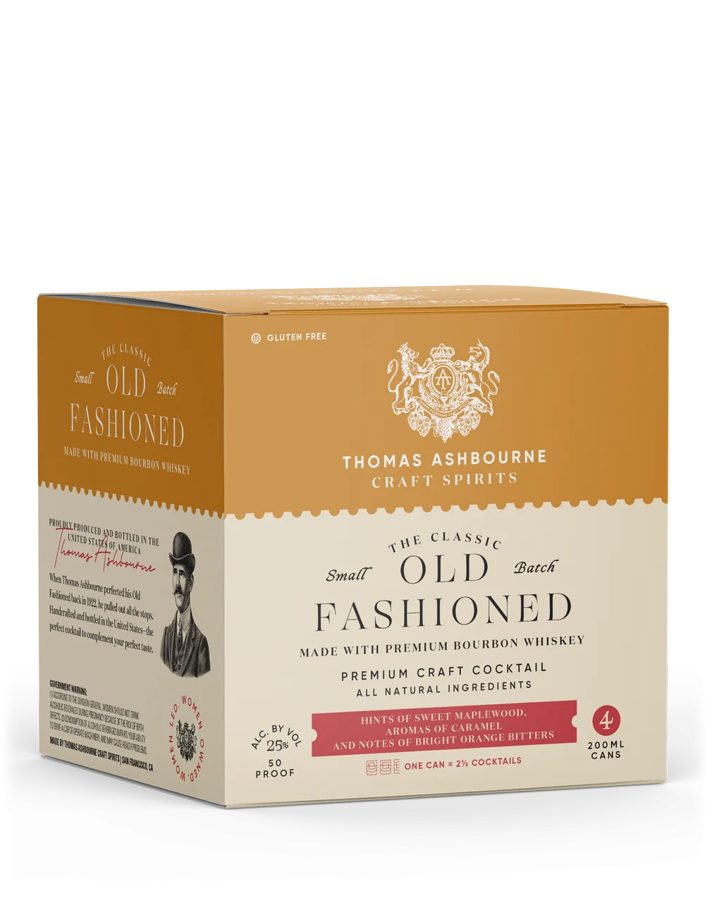 Thomas Ashbourne Craft Spirits The Classic Old Fashioned Small Batch Cocktail | 4*200ML