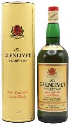 Glenlivet Pure Single Malt (Old Bottling) 12 Year Old Whisky | 1L - Whiskey
