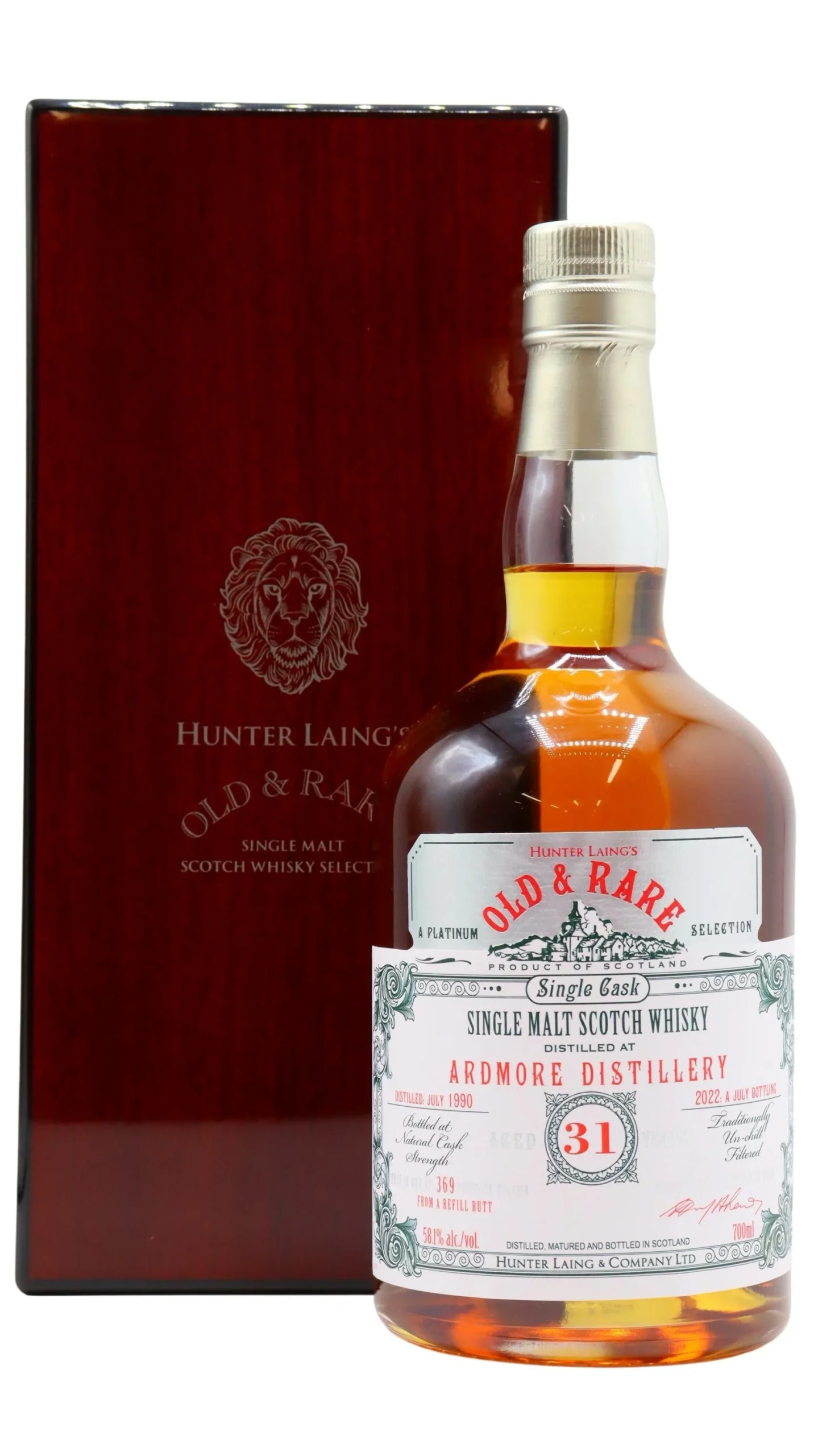 Ardmore Old & Rare Single Sherry Cask 1990 31 Year Old Whisky | 700ML - Whiskey