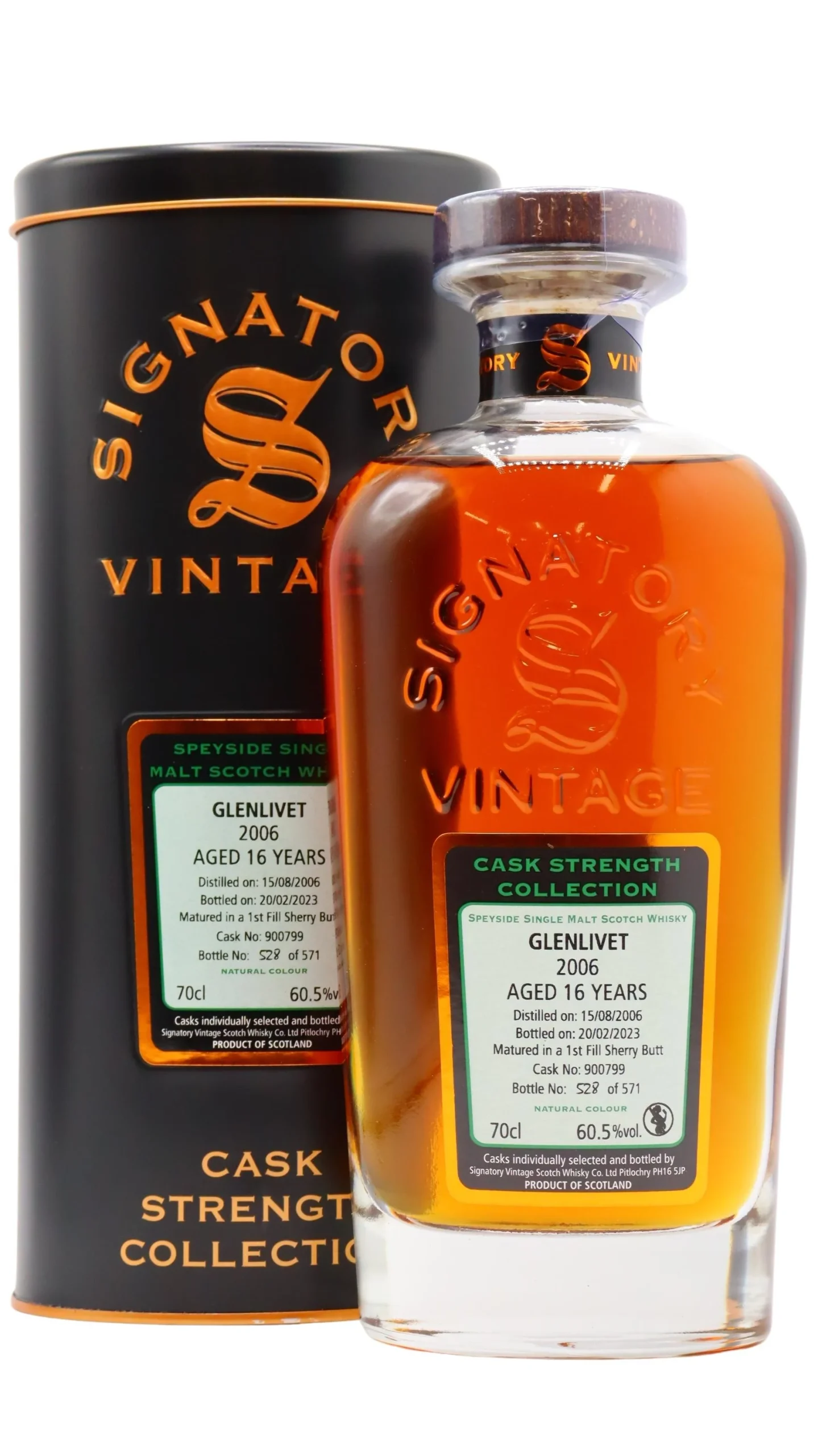 Glenlivet Signatory Vintage Single Cask #900799 2006 16 Year Old Whisky | 700ML - Whiskey