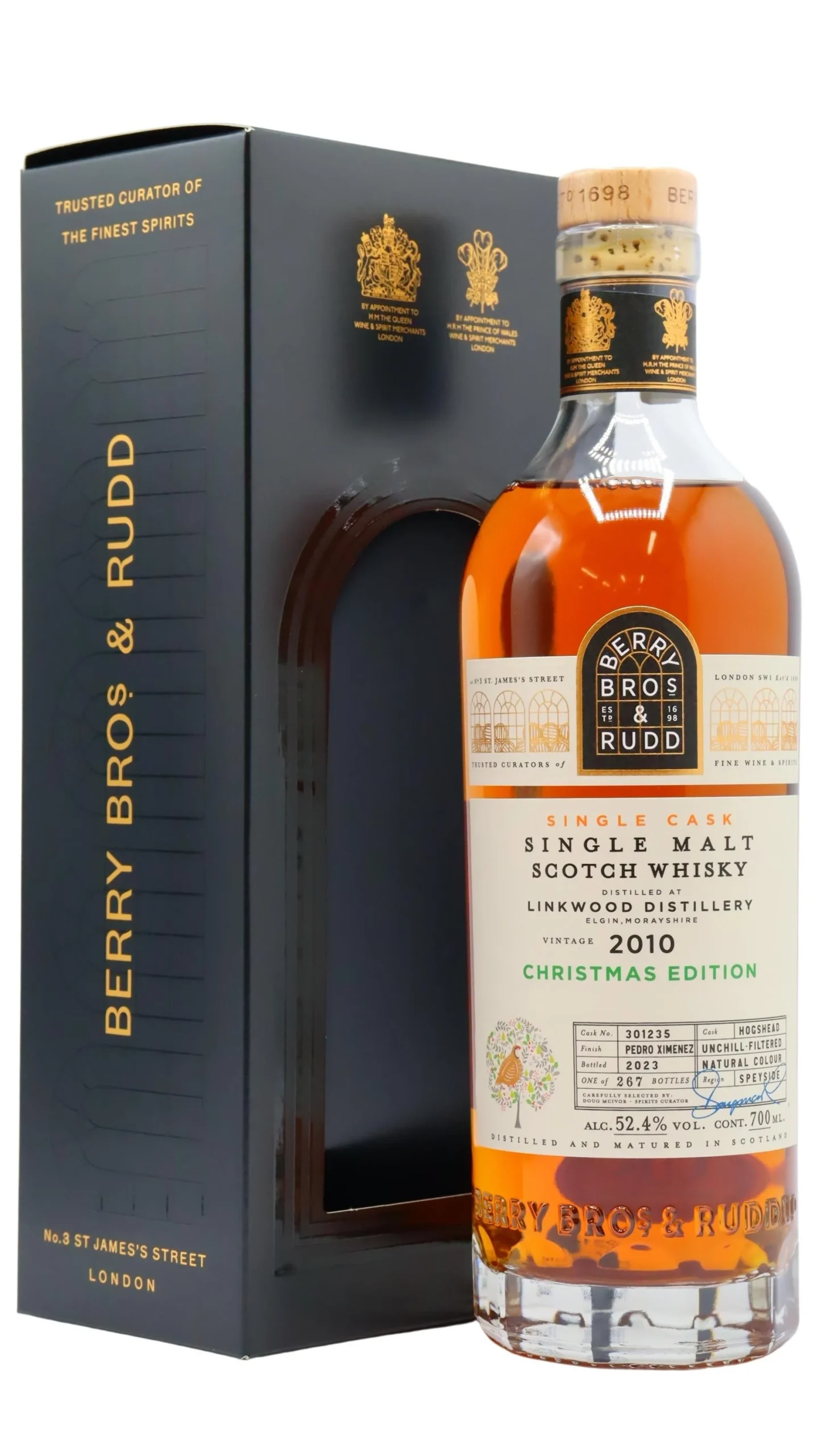 Linkwood Berry Bros & Rudd Christmas Edition Single Cask #301235 2010 13 Year Old Whisky | 700ML - Whiskey