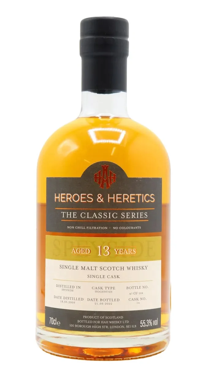 Heroes & Heretics Single Cask #14 Speyside Single Malt 13 Year Old Whisky | 700ML - Whiskey