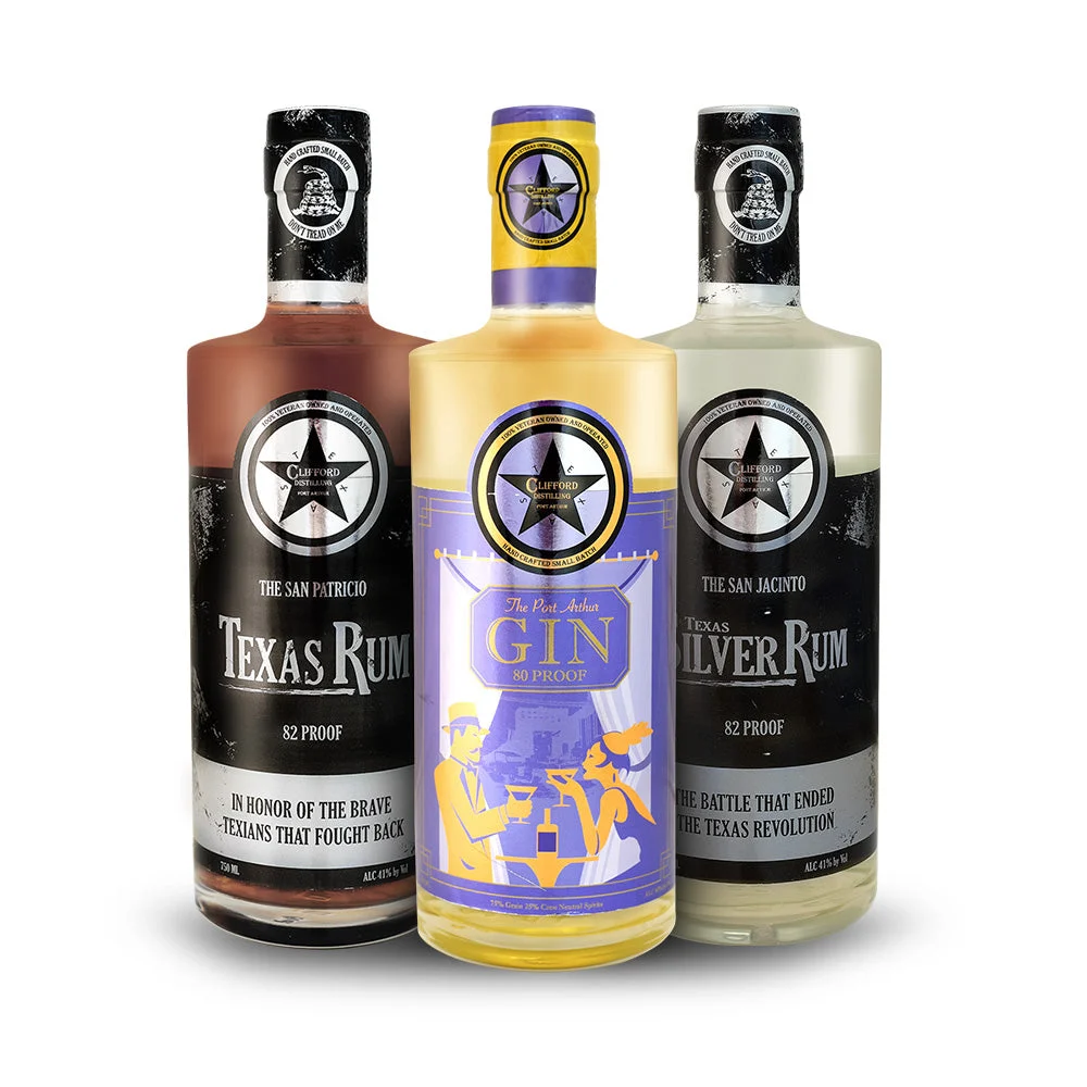 Clifford Distilling | Gin & Rum's Collection | (3) Bottle Bundle - Gin, Rum