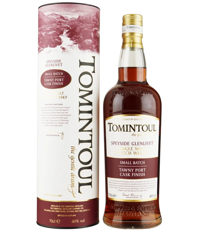 Tomintoul Tawny Port Cask Finish Proof 80 Scotch Whisky | 700ML - Whiskey